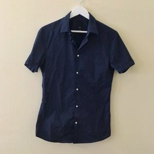 Slim Fit Short Sleeved Button Down